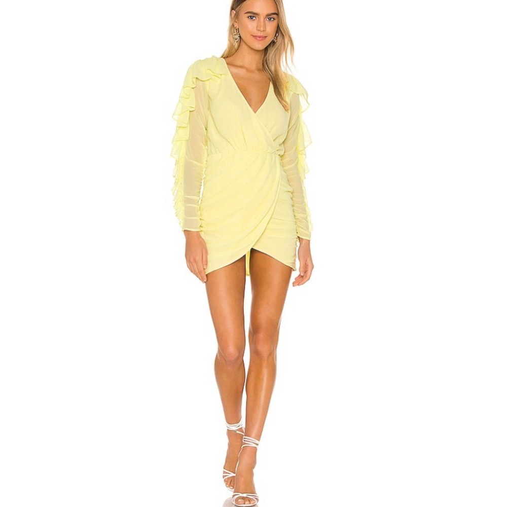 NBD pastel yellow indira mini dress from revolve ✨🌟 size small NWT - Picture 1 of 7
